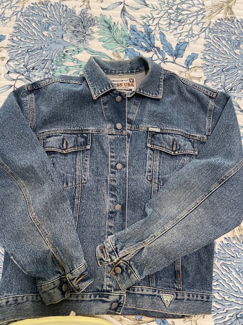 1980s Guess USA American Cut Denim Trucker Jacket XL Made in USA
